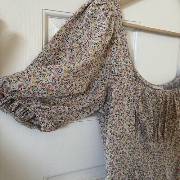 Dainty Floral Womens Midi Dress Size S Regency Romantic Bohemian Hippie Coastal - Picture 5 of 11